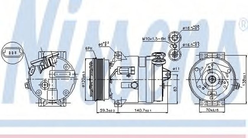Compresor, climatizare OPEL VECTRA B Combi (31) (1996 - 2003) NISSENS 89057 piesa NOUA