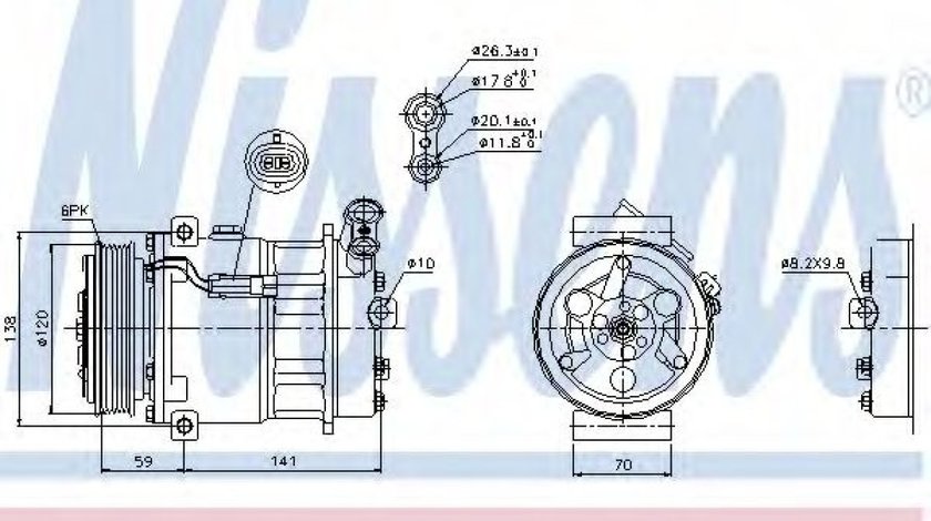 Compresor, climatizare OPEL VECTRA C GTS (2002 - 2016) NISSENS 89124 piesa NOUA