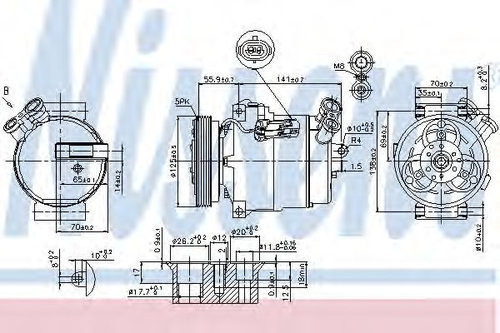 Compresor, climatizare OPEL ZAFIRA A (F75) (1999 - 2005) NISSENS 89308 piesa NOUA