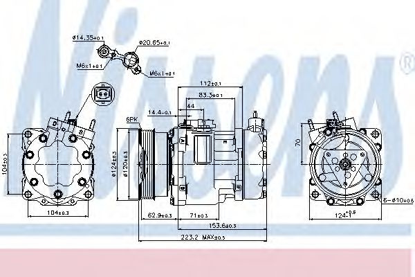 Compresor, climatizare PEUGEOT 406 (8B) (1995 - 2005) NISSENS 89178 piesa NOUA