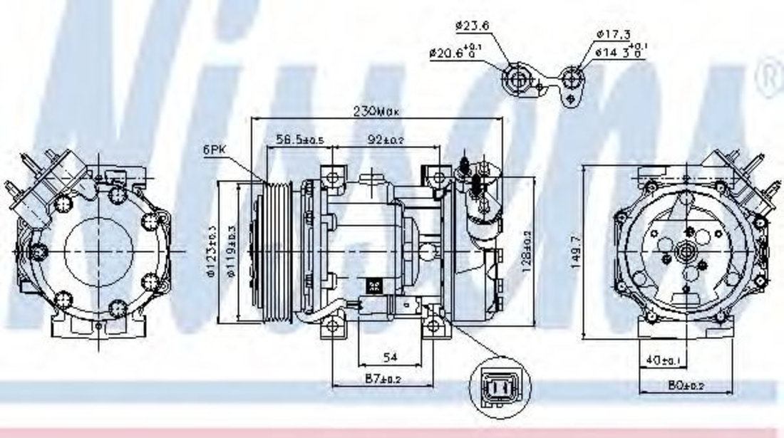 Compresor, climatizare PEUGEOT 607 (9D, 9U) (2000 - 2016) NISSENS 89076 piesa NOUA
