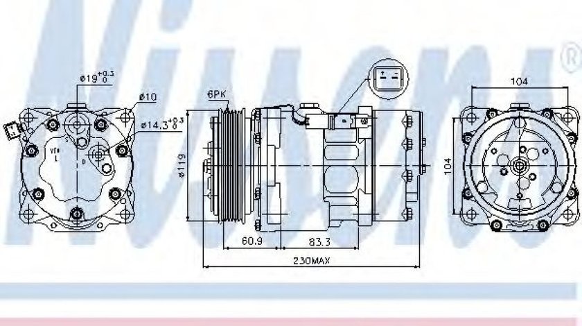 Compresor, climatizare PEUGEOT BOXER bus (244, Z) (2001 - 2016) NISSENS 89032 piesa NOUA