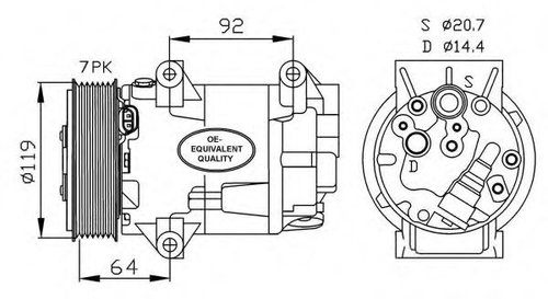 Compresor, climatizare RENAULT GRAND SCENIC II (JM0/1) (2004 - 2016) NRF 32424 piesa NOUA