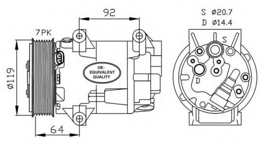 Compresor, climatizare RENAULT MEGANE II (BM0/1, CM0/1) (2002 - 2011) NRF 32424 piesa NOUA