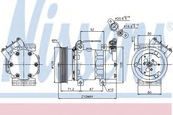 Compresor, climatizare RENAULT MEGANE II Limuzina (LM0/1) (2003 - 2016) NISSENS 89064 piesa NOUA