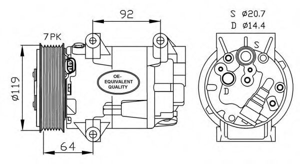 Compresor, climatizare RENAULT SCENIC I (JA0/1) (1999 - 2003) NRF 32424 piesa NOUA