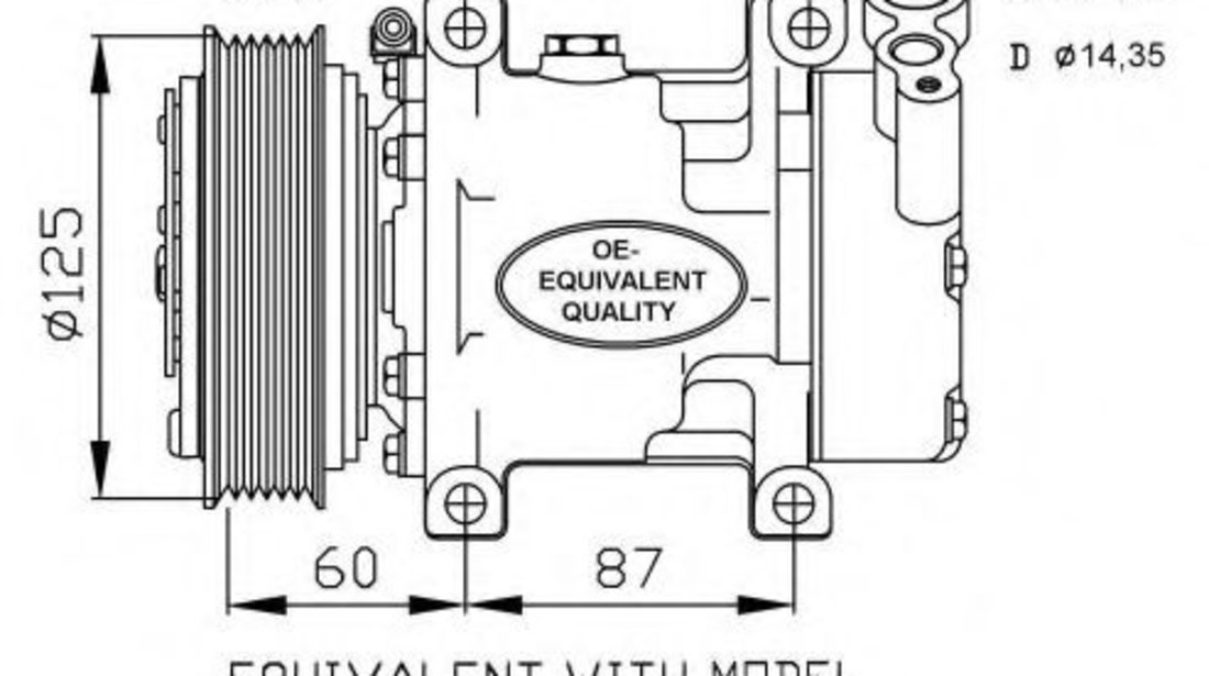 Compresor, climatizare RENAULT SYMBOL I (LB0/1/2) (1998 - 2008) NRF 32235 piesa NOUA