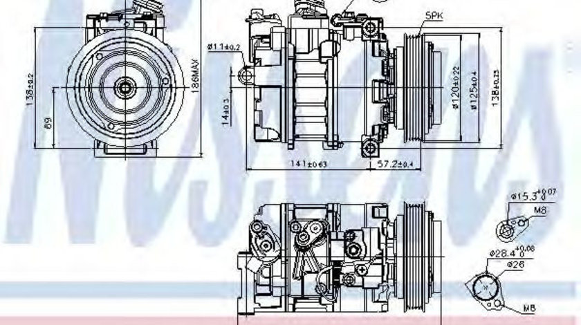Compresor, climatizare ROVER 75 (RJ) (1999 - 2005) NISSENS 89231 piesa NOUA