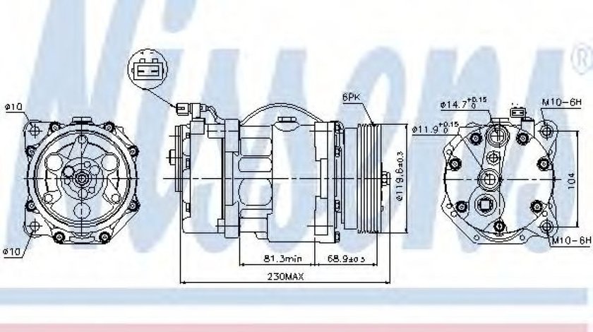 Compresor, climatizare SEAT CORDOBA (6K1, 6K2) (1993 - 1999) NISSENS 89040 piesa NOUA