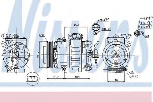 Compresor, climatizare SKODA FABIA I (6Y2) (1999 - 2008) NISSENS 89026 piesa NOUA