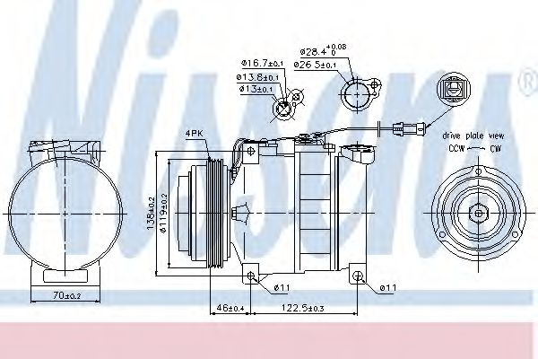 Compresor, climatizare SKODA SUPERB I (3U4) (2001 - 2008) NISSENS 89045 piesa NOUA