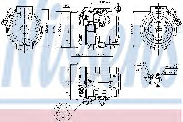 Compresor, climatizare TOYOTA RAV 4 II (CLA2, XA2, ZCA2, ACA2) (2000 - 2005) NISSENS 89250 piesa NOUA