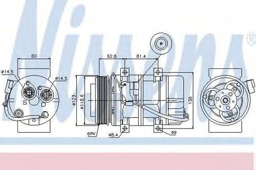 Compresor, climatizare VOLVO S60 I (2000 - 2010) NISSENS 89069 piesa NOUA