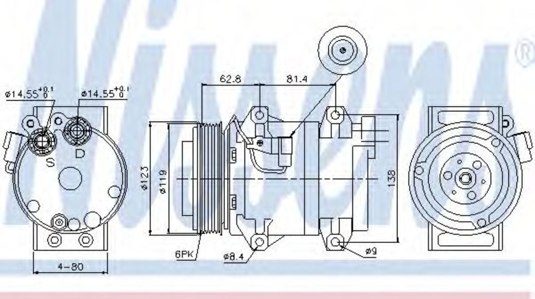 Compresor, climatizare VOLVO S80 I (TS, XY) (1998 - 2006) NISSENS 89070 piesa NOUA