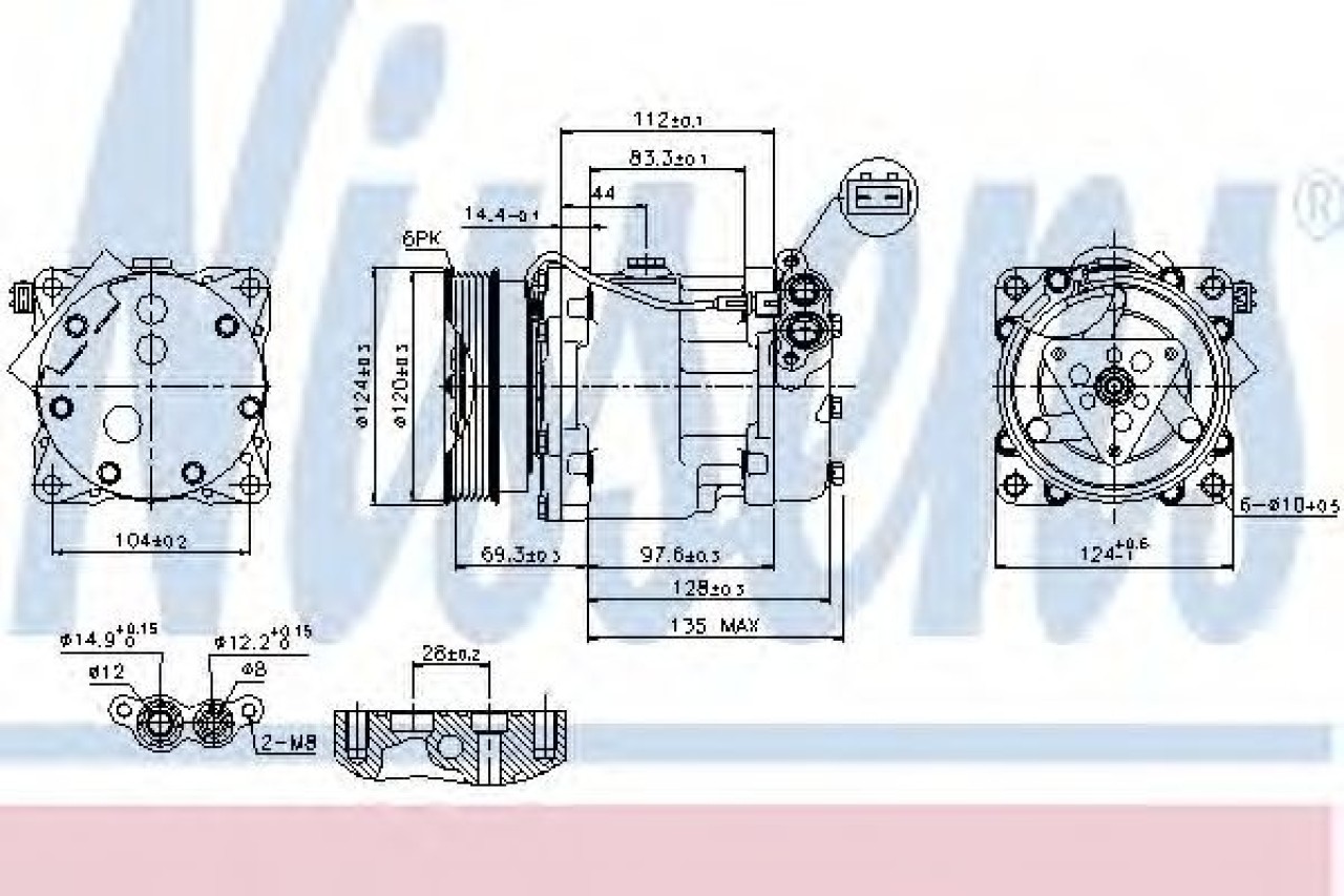 Compresor, climatizare VW MULTIVAN V (7HM, 7HN, 7HF, 7EF, 7EM, 7EN) (2003 - 2015) NISSENS 89203 piesa NOUA