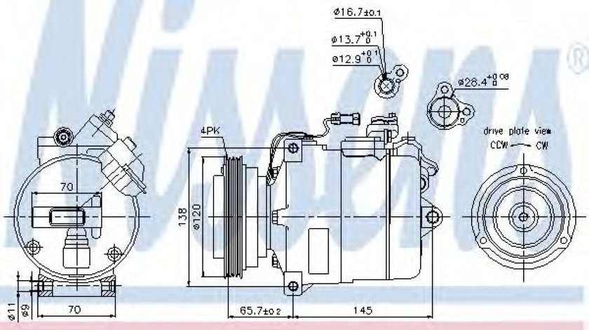 Compresor, climatizare VW PASSAT (3B3) (2000 - 2005) NISSENS 89027 piesa NOUA