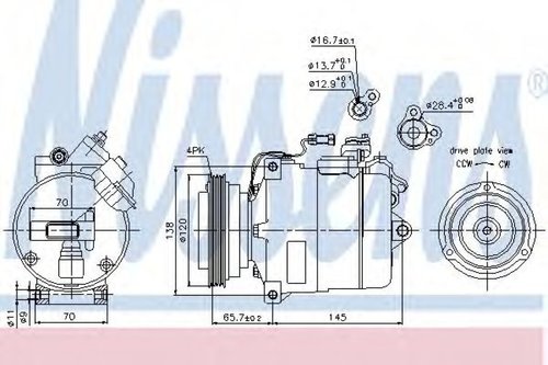 Compresor, climatizare VW PASSAT Variant (3B6) (2000 - 2005) NISSENS 89027 piesa NOUA