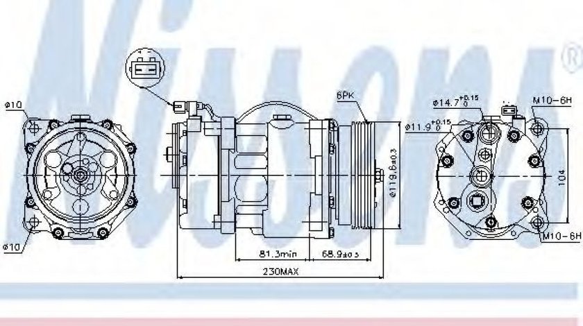 Compresor, climatizare VW SHARAN (7M8, 7M9, 7M6) (1995 - 2010) NISSENS 89040 piesa NOUA