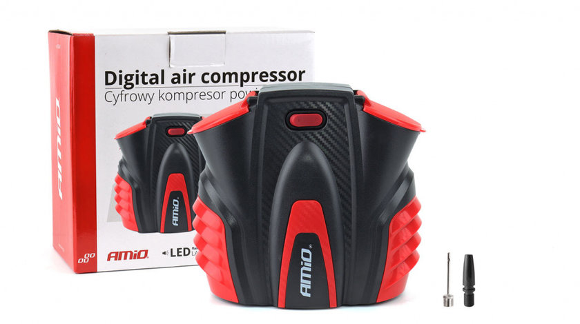 Compresor De Aer Auto Cu Manometru Digital și Lumină Led 12v Acomp-16 Amio 02641