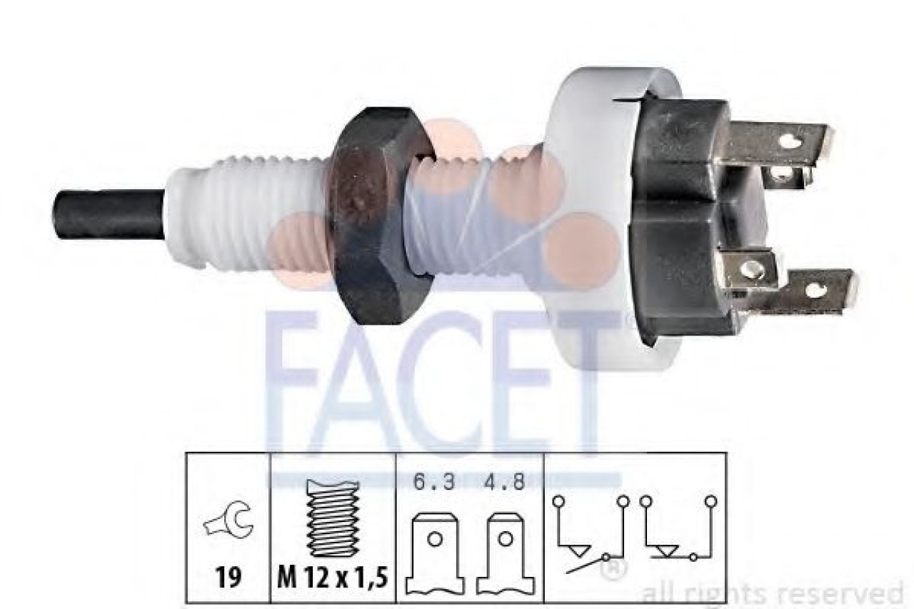 Comutator lumini frana FIAT STRADA I (138A) (1978 - 1987) FACET 7.1049 piesa NOUA