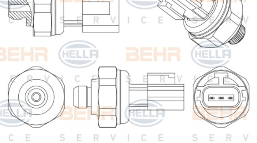 Comutator presiune, aer conditionat (6ZL351005511 HELLA) MAZDA,NISSAN