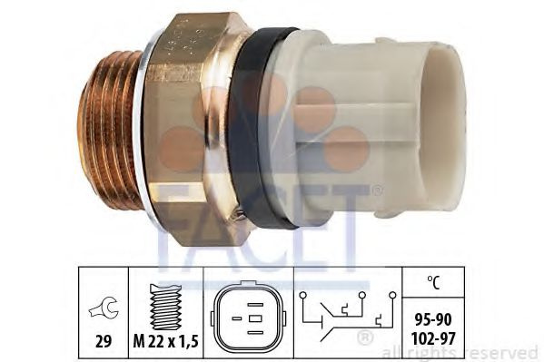 Comutator temperatura, ventilator radiator AUDI A3 (8L1) (1996 - 2003) FACET 7.5652 piesa NOUA