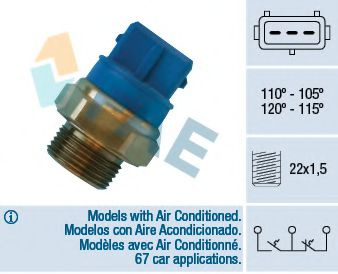 Comutator temperatura, ventilator radiator OPEL VECTRA C Combi (2003 - 2016) FAE 38330 piesa NOUA