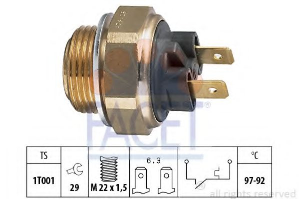 Comutator temperatura, ventilator radiator VW CADDY II Pick-up (9U7) (1996 - 2000) FACET 7.5111 piesa NOUA