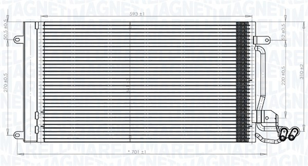 Condensator, climatizare (350203821000 MAGNETI MARELLI) AUDI,SEAT,SKODA,VW