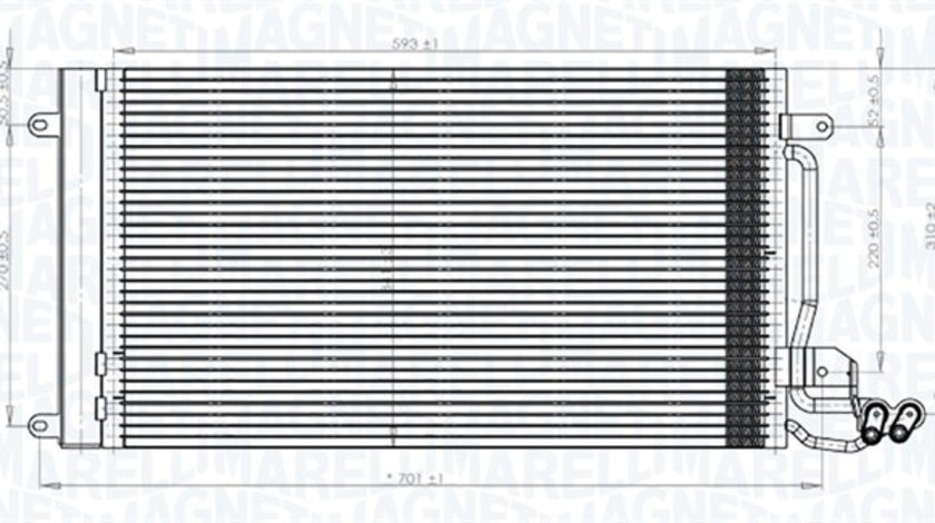 Condensator, climatizare (350203821000 MAGNETI MARELLI) AUDI,SEAT,SKODA,VW