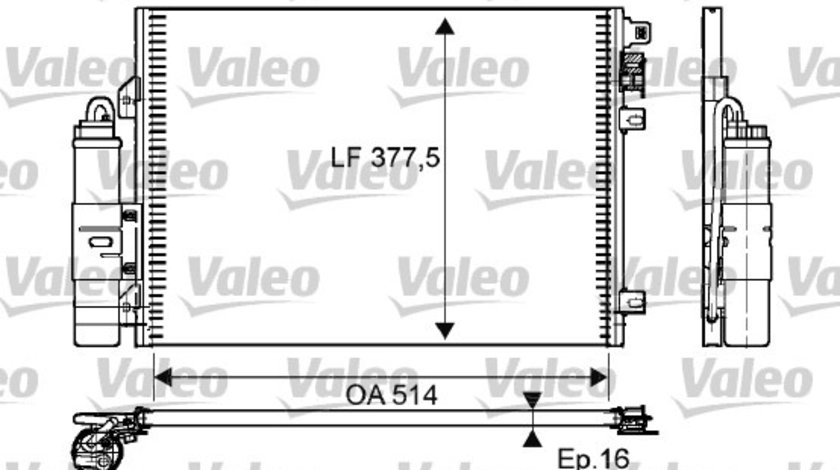 Condensator, climatizare (814051 VALEO) DACIA,RENAULT