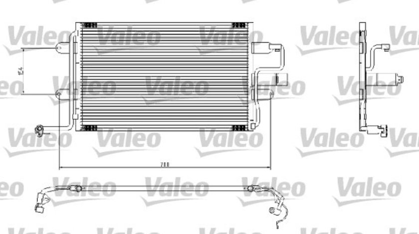 Condensator, climatizare (817244 VALEO) AUDI,PEUGEOT,SEAT,SKODA,SUBARU,VW