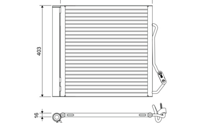 Condensator, climatizare (822639 VALEO) FIAT,JEEP,SMART