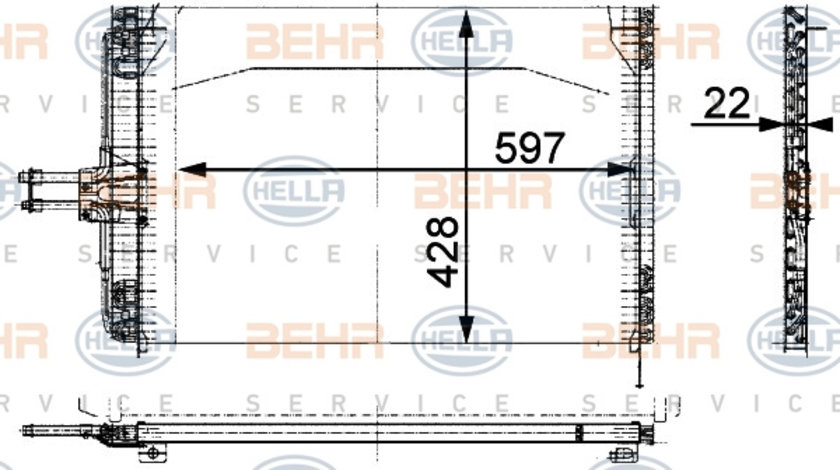 Condensator, climatizare (8FC351035461 HELLA) RENAULT