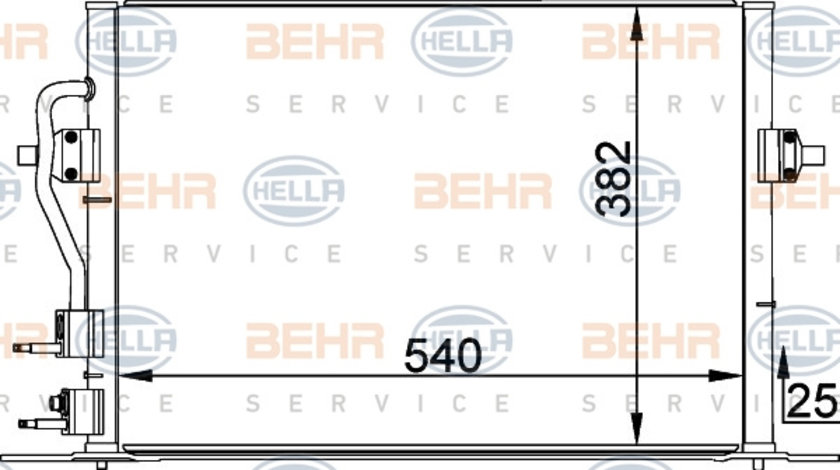 Condensator, climatizare (8FC351035581 HELLA) FORD,FORD AUSTRALIA