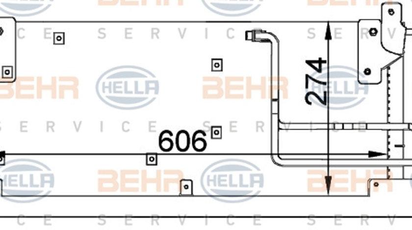 Condensator, climatizare (8FC351037591 HELLA) HOLDEN,OPEL,VAUXHALL