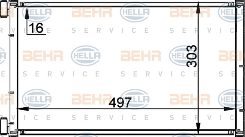 Condensator, climatizare (8FC351038321 HELLA) FIAT