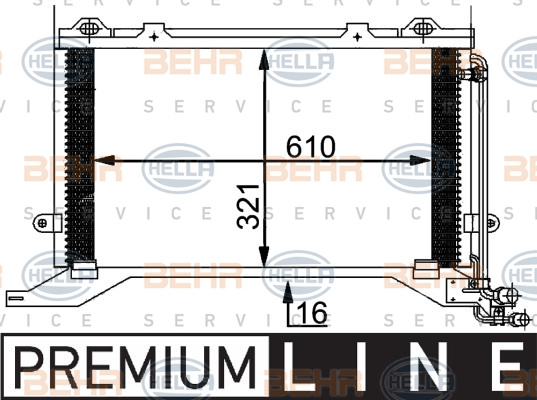 Condensator, climatizare (8FC351038501 HELLA) MERCEDES-BENZ