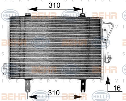 Condensator, climatizare (8FC351038591 HELLA) RENAULT