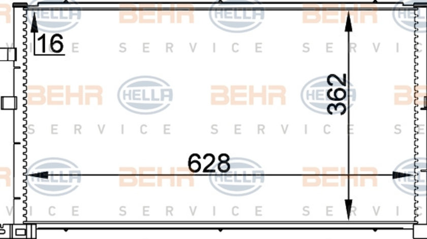 Condensator, climatizare (8FC351300324 HELLA) FORD,FORD (CHANGAN)