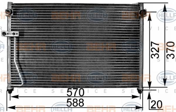 Condensator, climatizare (8FC351300421 HELLA) MAZDA