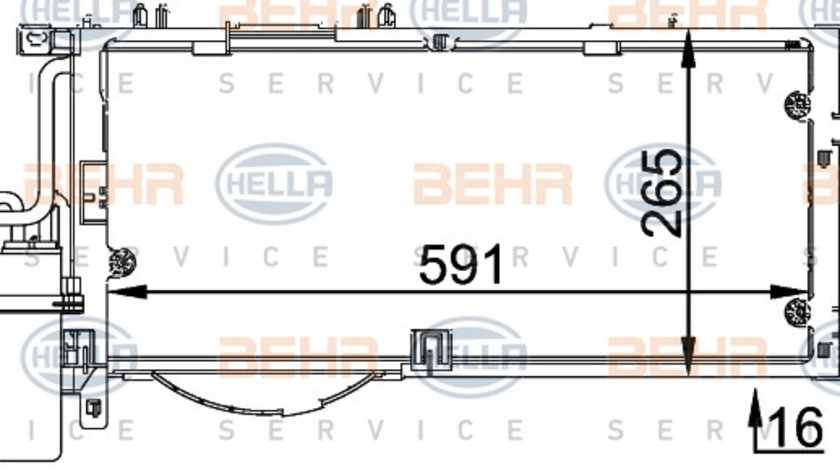 Condensator, climatizare (8FC351300614 HELLA) OPEL,VAUXHALL