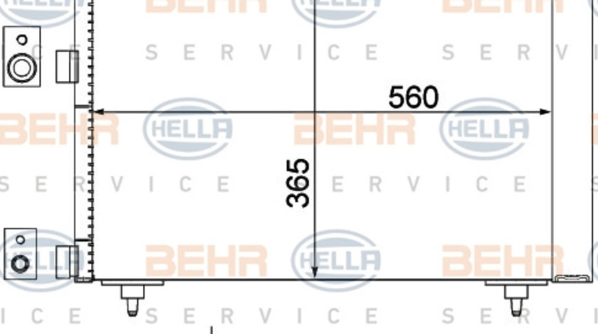 Condensator, climatizare (8FC351300674 HELLA) PEUGEOT