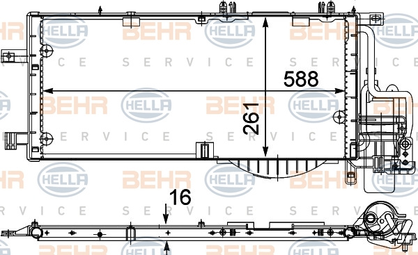 Condensator, climatizare (8FC351301204 HELLA) OPEL,VAUXHALL