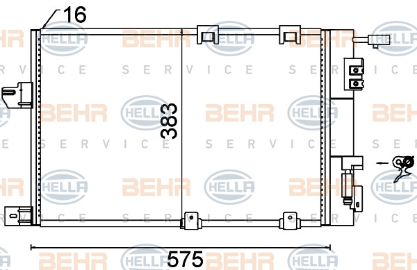 Condensator, climatizare (8FC351301244 HELLA) OPEL,VAUXHALL