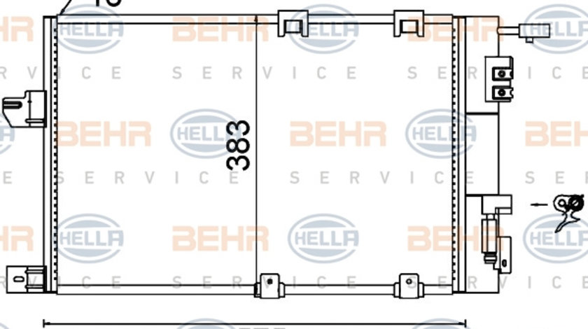 Condensator, climatizare (8FC351301244 HELLA) OPEL,VAUXHALL