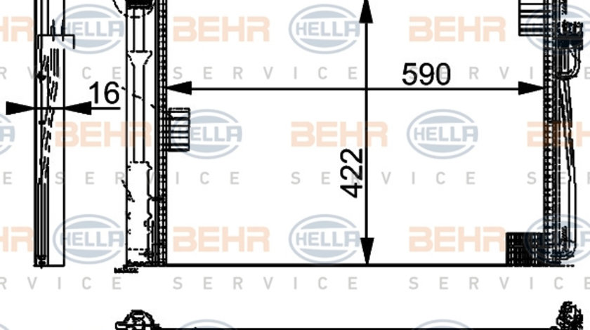 Condensator, climatizare (8FC351301324 HELLA) BMW,BMW (BRILLIANCE)