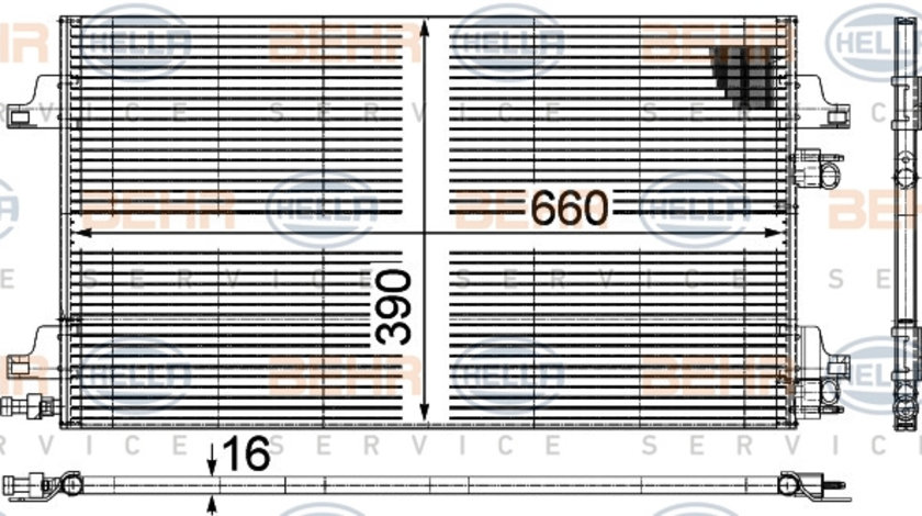 Condensator, climatizare (8FC351301644 HELLA) RENAULT