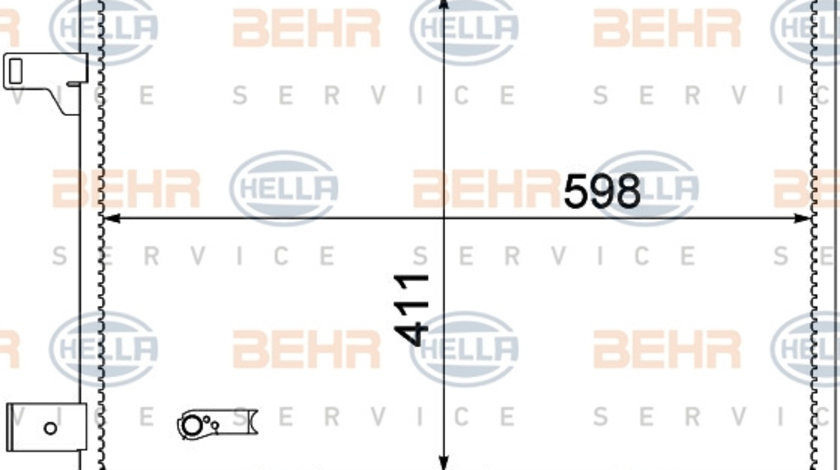 Condensator, climatizare (8FC351301684 HELLA) MERCEDES-BENZ