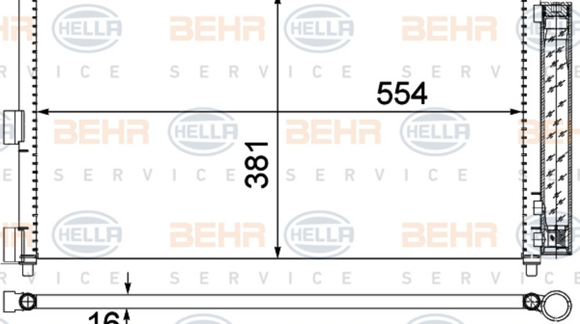 Condensator, climatizare (8FC351301714 HELLA) FIAT,LANCIA